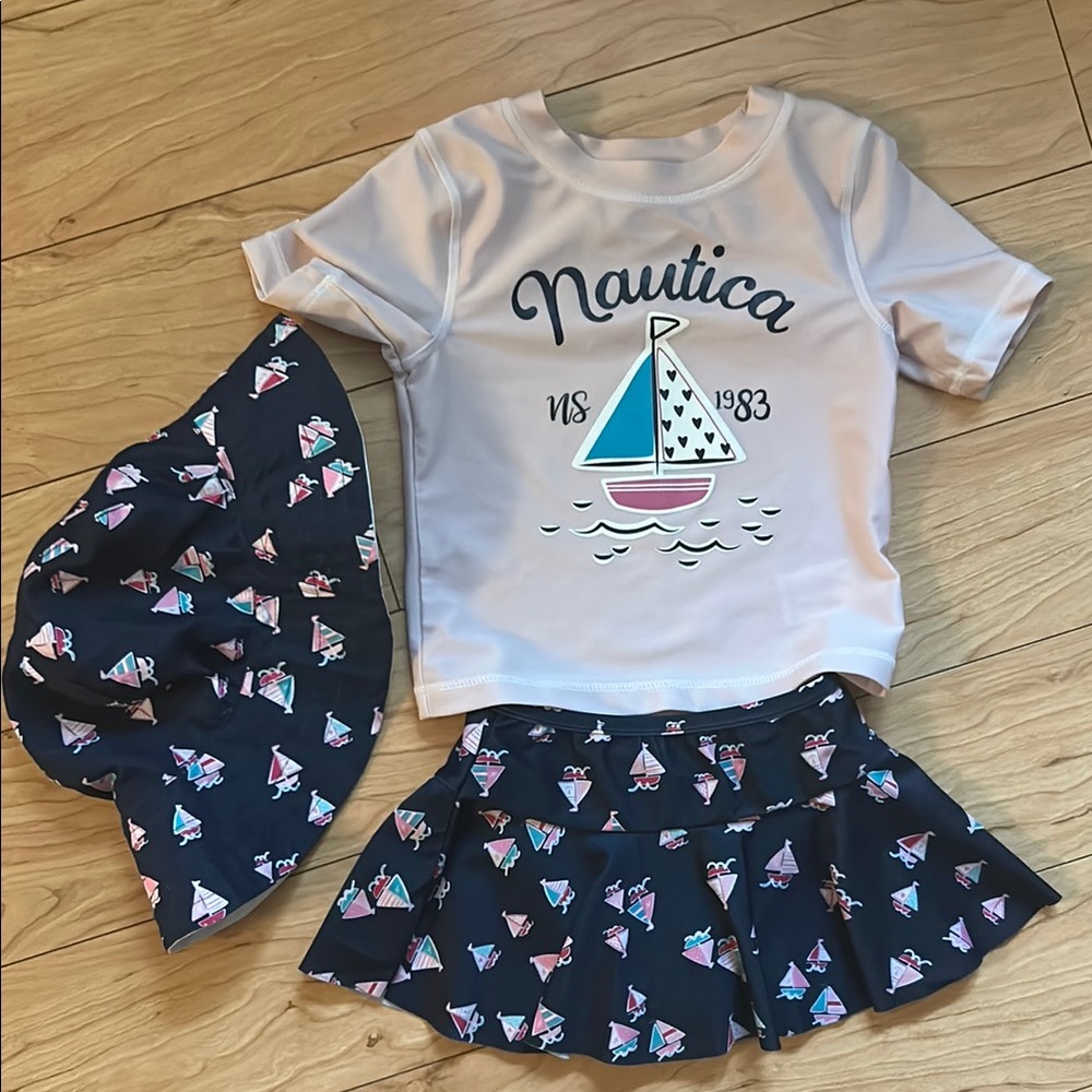 Nautica Pale Pink and Blue Swim Set